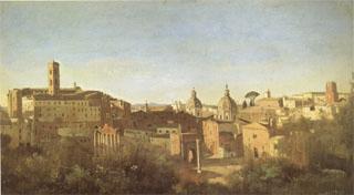 Jean Baptiste Camille  Corot The Forum Seen from the Farnese Gardens (mk05) France oil painting art